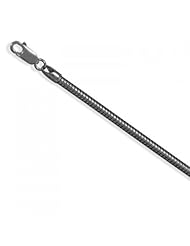MMA Silver - 16 inch Black Rhodium Plated Snake Chain Necklace