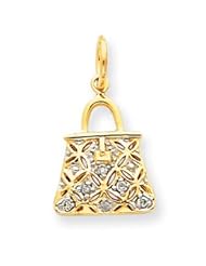 14k Gold Diamond Purse Charm