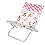 Outdoor Living : Beach Chair Rose Edition Red/Rose/Ticking Stripe