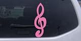 Music Note Car Window Wall Laptop Decal Sticker -- Pink 3in X 8.3in