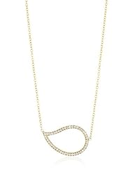 Sethi Couture "Simple Elegance" White Diamond Sideway Paisley Necklace