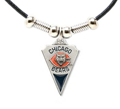 Chicago Bears Leather Necklace Beads & Pewter Pendant – NFL Football Fan Shop Sports Team Merchandise