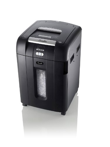 SWINGLINE Stack-and-Shred 500X Hands Free Shredder, 500 Sheet Capacity, Black (1757577)