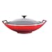 Le Creuset Cast Iron Wok with Glass Lid, Cerise, 36 cm