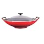 Le Creuset Cast Iron Wok with Glass Lid, Cerise, 36 cm
