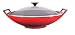 Le Creuset Cast Iron Wok with Glass Lid, Cerise, 36 cm