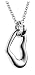 Sterling Silver Children's Double Heart Pendant, 14
