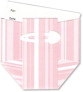 Baby Shower Invitations - Pink Striped Diapers