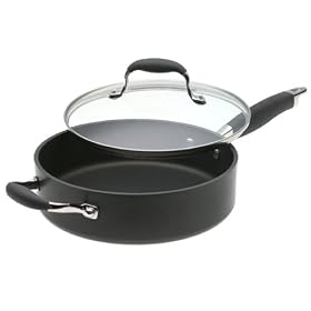 Click here to buy Anolon Advanced 10-Inch, 3-Quart Covered Saute with Helper Handle by Anolon.