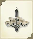 Quorum International 620-12895 Old World Hemisphere Energy Saving Contemporary / Modern 12 Light Up Lighting Chandelier from the Hemisphere Energy Saving Collection