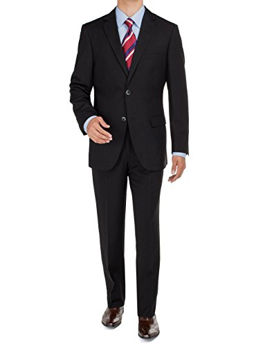 Bianco B Men's Suit Sharkskin Two Button Jacket Modern Fit Suit Blazer & Pants