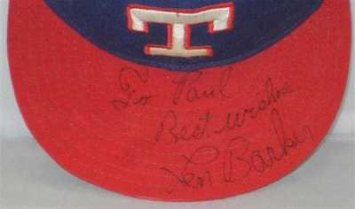 Len Barker Signed Game Used Texas Rangers Cap Psa Coa - Autographed MLB Helmets and Hats at Amazon.com
