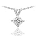 14k White Gold Princess Cut Solitaire Pendant Necklace (0.35ctw, H-I, I1) very-good cut 16" Chain Included. image 1