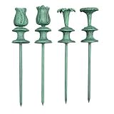 'Flower Bouquet' Cast Iron Garden Hose Guides - Set of Four