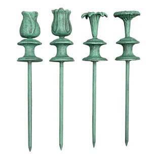 'Flower Bouquet' Cast Iron Garden Hose Guides - Set of Four