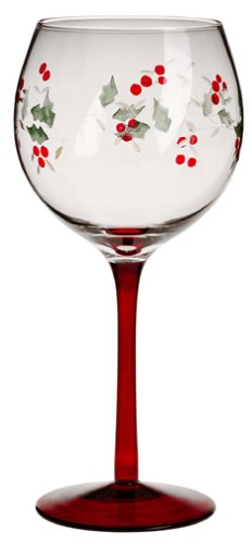Pfaltzgraff Winterberry Etched Glass Goblets, Set of 4