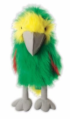Childrens Toyshop  Toys : Green Amazon Parrot - Large Bird Hand Puppet - Childrens Activity Toy
