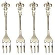 Decorative Stainless Steel Fleur De Lis Mini Fork Set of Four