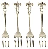 Decorative Stainless Steel Fleur De Lis Mini Fork Set of Four