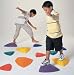 Stepping stones to better coordination,:balance and fun. The:River Stones are inspired by:stepping stones in a river with:each side of the triangle varying:in steepness and difficulty. The:purpose is to jump from stone to:stone without touching the floor: you can vary the position of the:stones to create more challenging:paths for children. Each stone has:rubber studs on the base which:prevent them from slipping, and:also protect indoor floor areas.:Provides challenging, active, imaginative fun. Builds childrens confidence:when jumping, judging distances, co-ordinating and balancing. Set of 6:stones: 3 large (14 1/2D x 8 1/2H) and 3 small (10D x 1 3/4H).