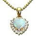 14kt Yellow Gold Heart Opal and Diamond Pendant