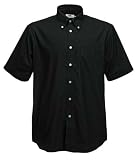 Fruite of the Loom Herren Kurzarm Oxford Hemd, Schwarz, Gr.XL