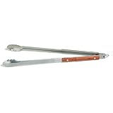 Outset QB22 Extra-Long Stainless-Steel Barbecue Tongs with Rosewood Handles
