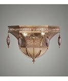 Fine Art Lamps 576040 Byzance 2 Light Flush Mount in Antique Gilt Bronze with Pale amethyst hand blown glass font glass