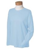 Gildan Womens Crewneck Long Sleeve T-Shirt, LIGHT BLUE, X-Large