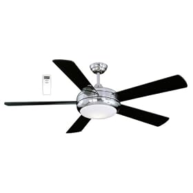 Litex TIT52SCH5LKRC Titan 52-Inch Five-Blade Ceiling Fan with Remote Control, Satin Chrome... by Litex