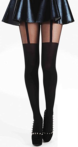 Pamela Mann Plain Stripe Suspender Tights - Available in Medium, XL & XXL & XXXL