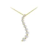 14k Gold Curved Journey Diamond Pendant (1 ct.tw.)