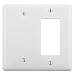 Bryant Electric NPJ1326W Wallplate, Nylon, Mid-Sized, 2-Gang, 1 Decorator/GFCI, 1 Blank, White