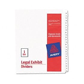Allstate-Style Legal Side Tab Dividers, 25-Tab, 76-100, Letter, White, 25/Set