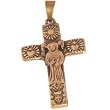 Saint Anthony of Padua Antique gold Cross with famous St. Anthony`s brief inscription (4 cm or 1.6 inches) - Pendant