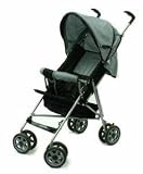 Dream On Me Single Stroller with large Canopy (Black/Grey)