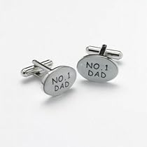 Mens Designer Fashion Cufflinks - No 1 Dad - For the Best Dad in the World