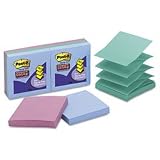 Post-it Notes, Super Sticky Recycled Pop-up, 3 Inches x 3 Inches, Tropical Colors, 90 Sheets per Pad, Six Pads per Pack (R330-6SST)