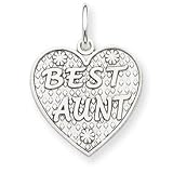 14k White Gold Best Aunt Charm