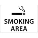 NMC M114AB No Smoking Sign with Graphic, Legend "SMOKING AREA", 14" Length x 10" Height, Aluminum 0.040, Black on White