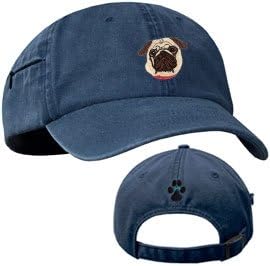 Pug Fawn Blue Baseball Cap with Profile