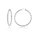 Sterling Silver Tarnish-Free 3mm x 30mm Twist Hoop Earring
