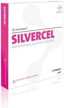 ACELITY SILVERCEL NON-ADHERENT ANTIMICROBIAL ALGINATE DRESSING Dressing, 4¼" x 4¼", Sterile, 10/bx, 5 bx/cs