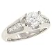 Round Channel Diamond Engagement Ring .29cttw (CZ ctr)