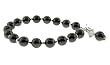 Hematite and Sterling Silver Bracelet with Swarovski Crystal