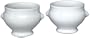 Emile Henry Lion's Head Soup Bowls, Set of 2, White