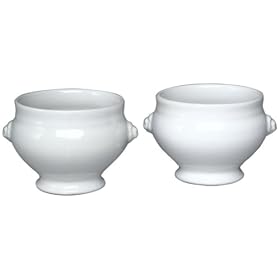 Emile Henry Couleurs White Lion's Head Soup Bowls, Set of 2 by Emile Henry