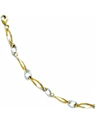 Leslies 14k Two-Tone Diamond-Cut 7 Bracelet