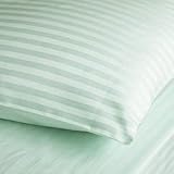 Homespell Bed Sheet Set 600 Thread Count Sateen Stripe 100% Egyptian Cotton (Sage) King