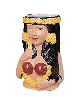 TIKI MUGS HAWAIIAN GIRL- HAWAIIAN CERAMIC 3-D DESIGN